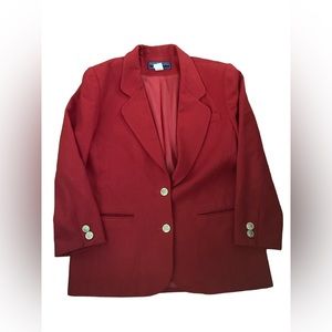 Vintage Red Blazer 🍎-Sz 10 Petite- 100% Virgin Wool!